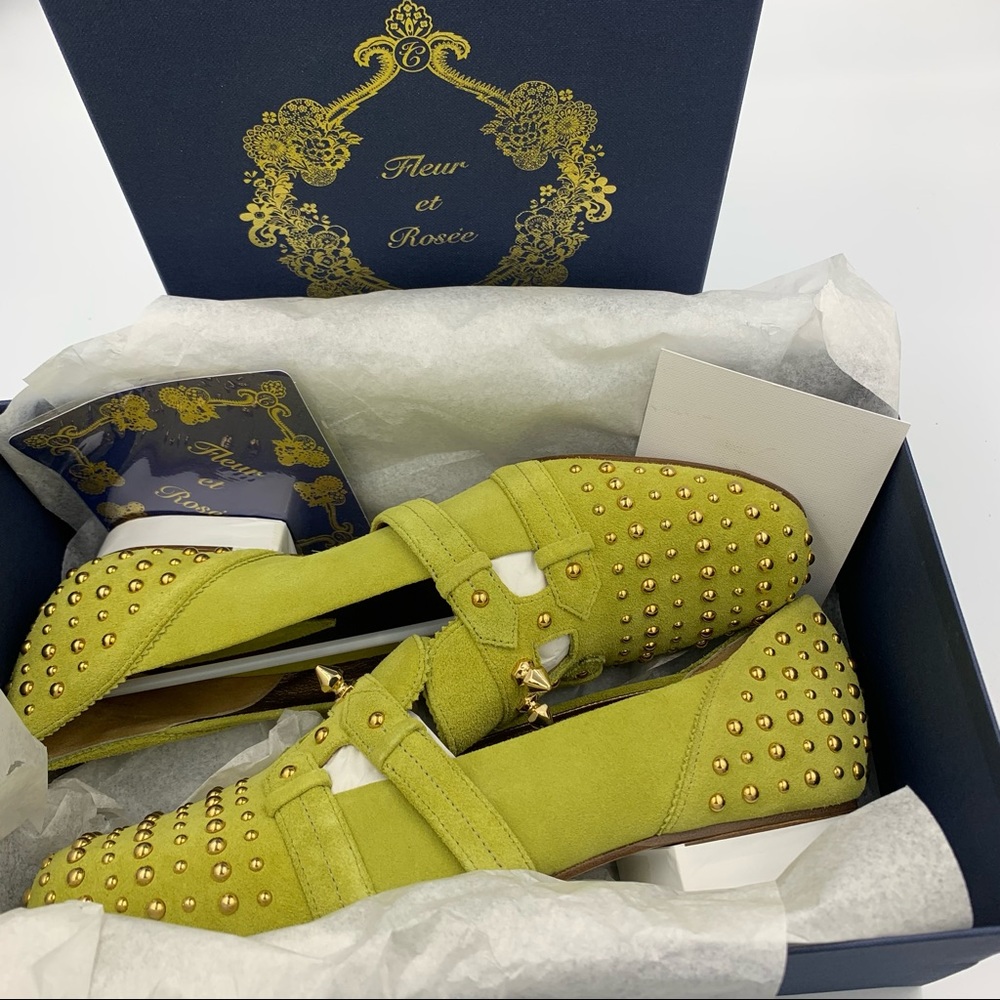 New In Box! Fleur et Rosee Metal Studded Loafers